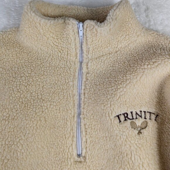 Trinity The Label Trinity Tennis Sherpa Half Zip Pullover Sweater Sz Small - Picture 6 of 10